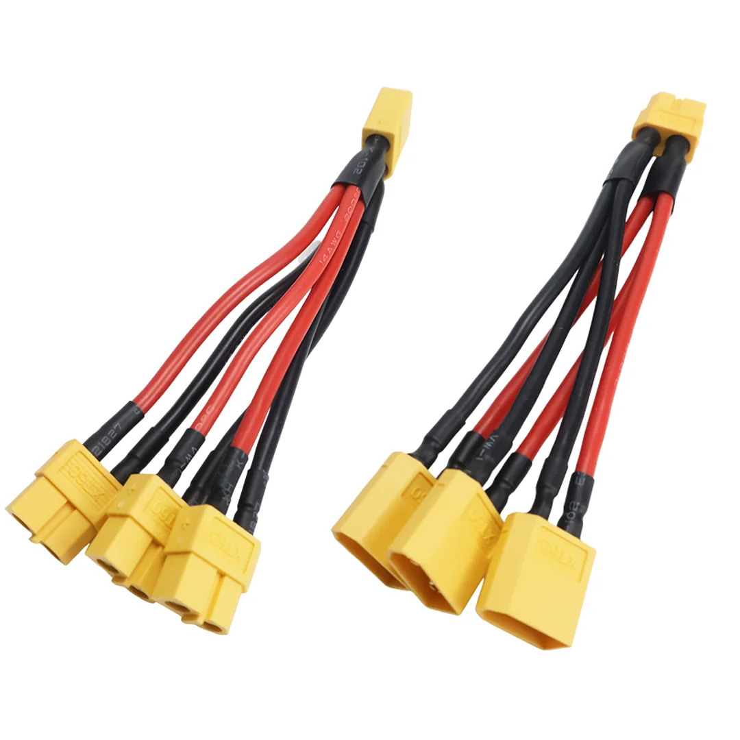 Connecteur XT60 femelle argenté avec câble noir pour batterie drone FPV
