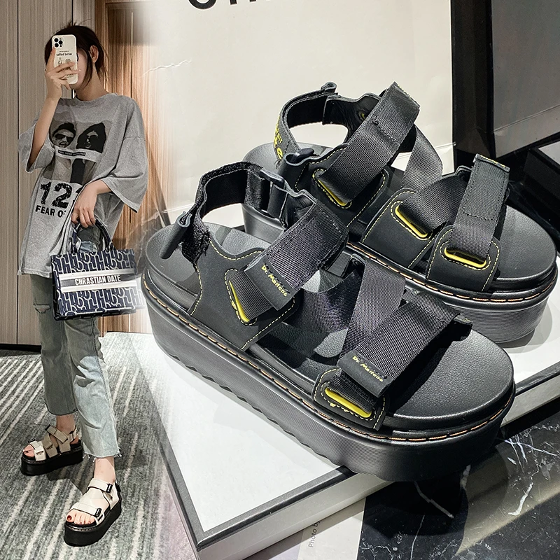 

2023 High Quality Ladies Shoes Buckle Strap Women's Sandals Summer Party Sandals Women Round Toe Shoe Female Platform Sandal