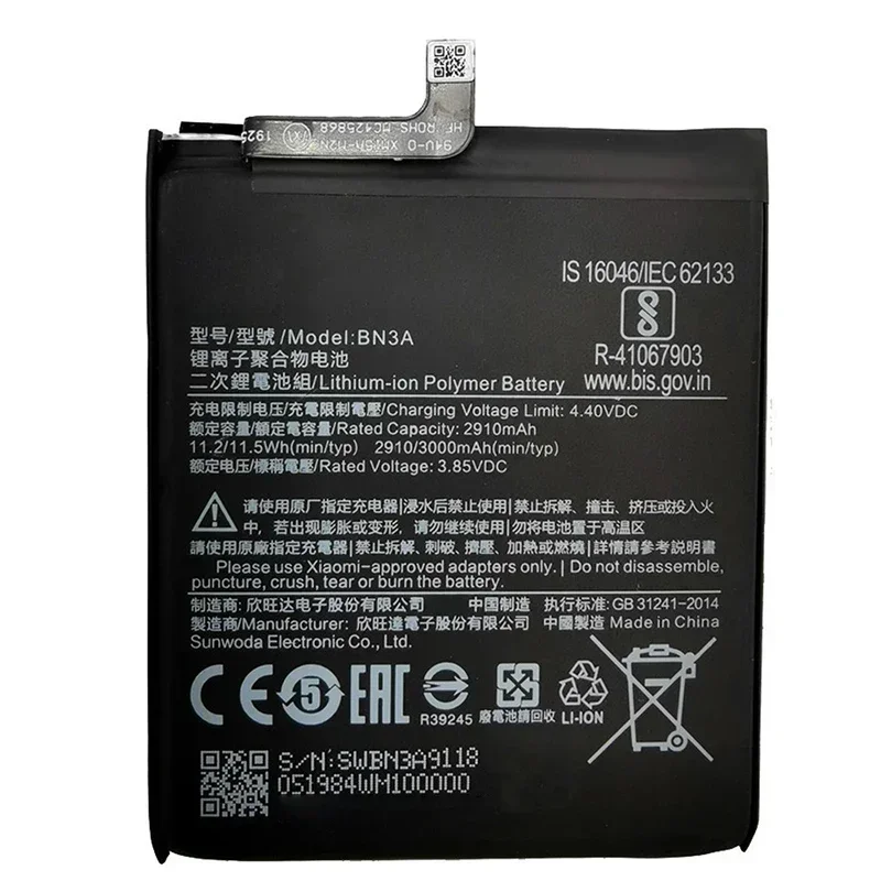 2024 Years 100% Original BN3A 3000mAh Battery For XiaoMi Redmi Go BN3A Batterie Accumulator Smart Phone Battery