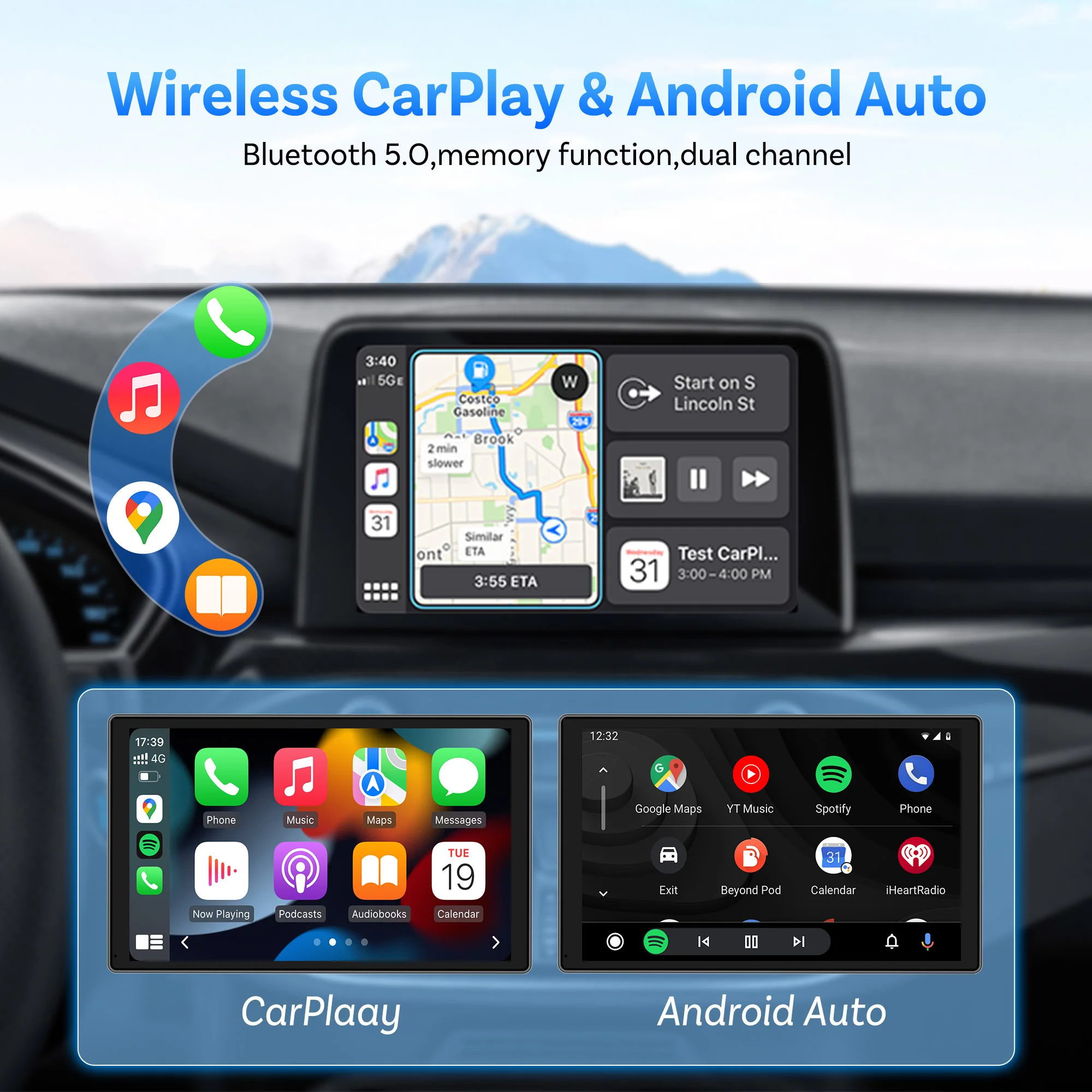 OTTOCAST Express MINI Gem Adapter 3.0 Wireless CarPlay Android