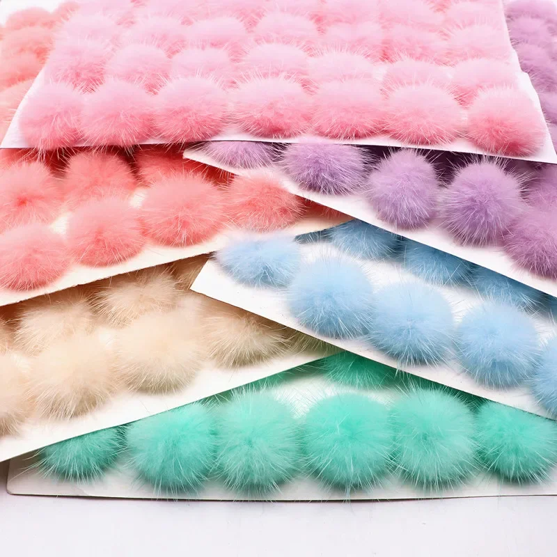 25mm 30mm 40mm Mink Fur Pompons Flutty Real Fur Ball Pompoms Many Colours Diy Pom Pom for Sewing on Knitted Keychain Scarf Decor pom poms craft supplies fluffy ball accessories