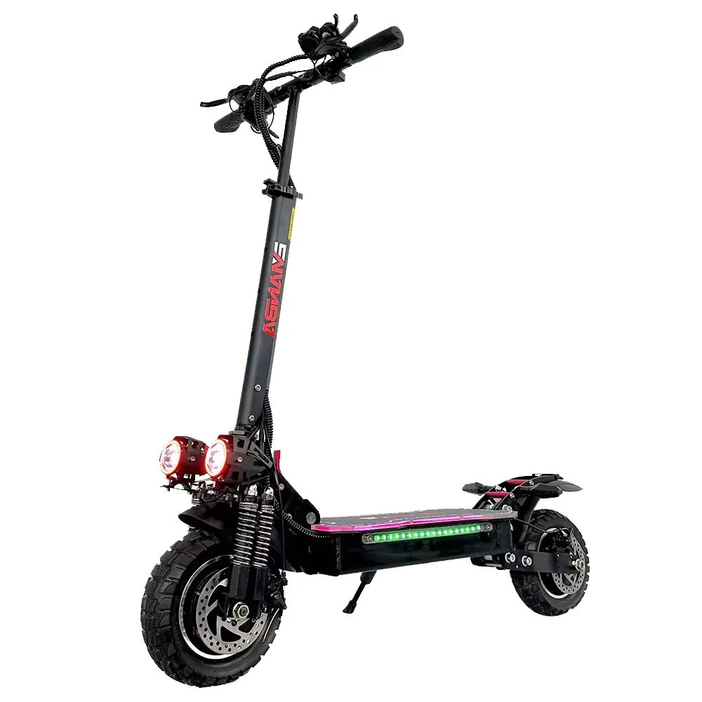 X6 2400W Dual Motor Electric Scooter2400W52V21ah Max Speed 70m/h Dual Spring Suspension 10 inch Off-road Tyres Foldable Escooter