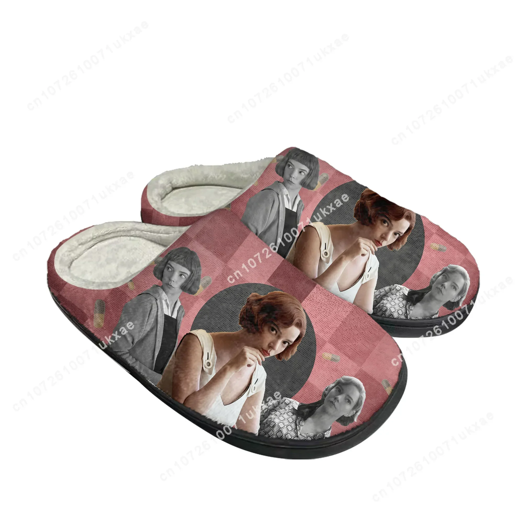The Queens Gambit Home Cotton Slippers Mens Womens Beth Harmon Plush Bedroom Casual Keep Warm Shoes Thermal Slipper Custom Shoe