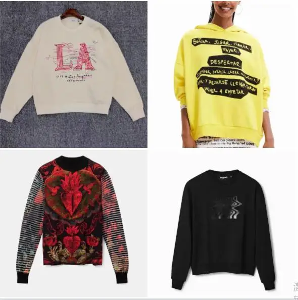 

Международная торговля Испания новый женский свитер с круглым вырезом весенний принт буквы Повседневный Свободный Топ 2023