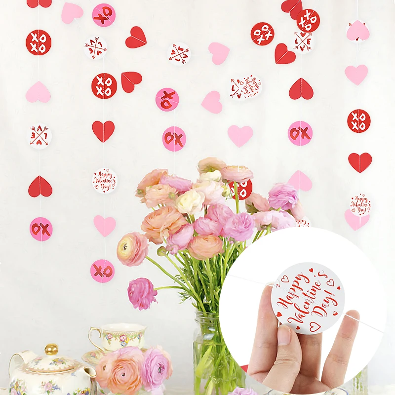 

1/12pcs Happy Valentine’s Day Pull the Flag Love Spiral Pendant Wedding Home Decoration Birthday Valentine’s Day Party Supplies