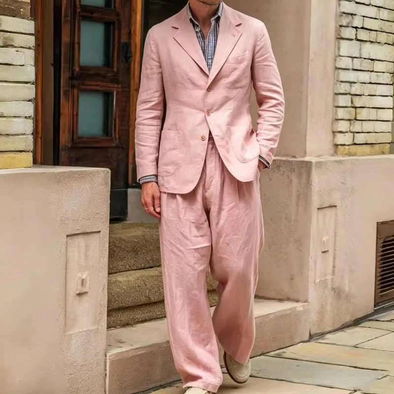 Costume en lin pour homme 2 pièces