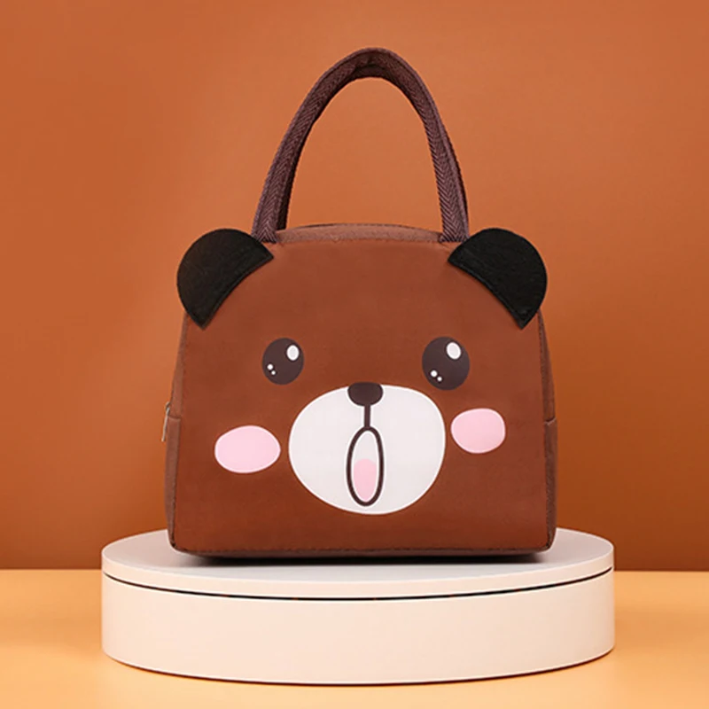 Lunch Bag Cartoon Animal Stereo 3D Storage Bags For Children Outdoor Picnic Lunch Box Hangbag Insulation Waterproof Kids Tote