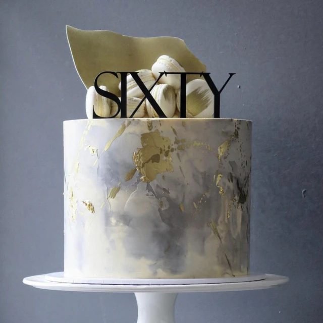 New happy Birthday acrilico Cake Topper oro bianco 40 compleanno Cupcake  Topper per decorazioni torta 40