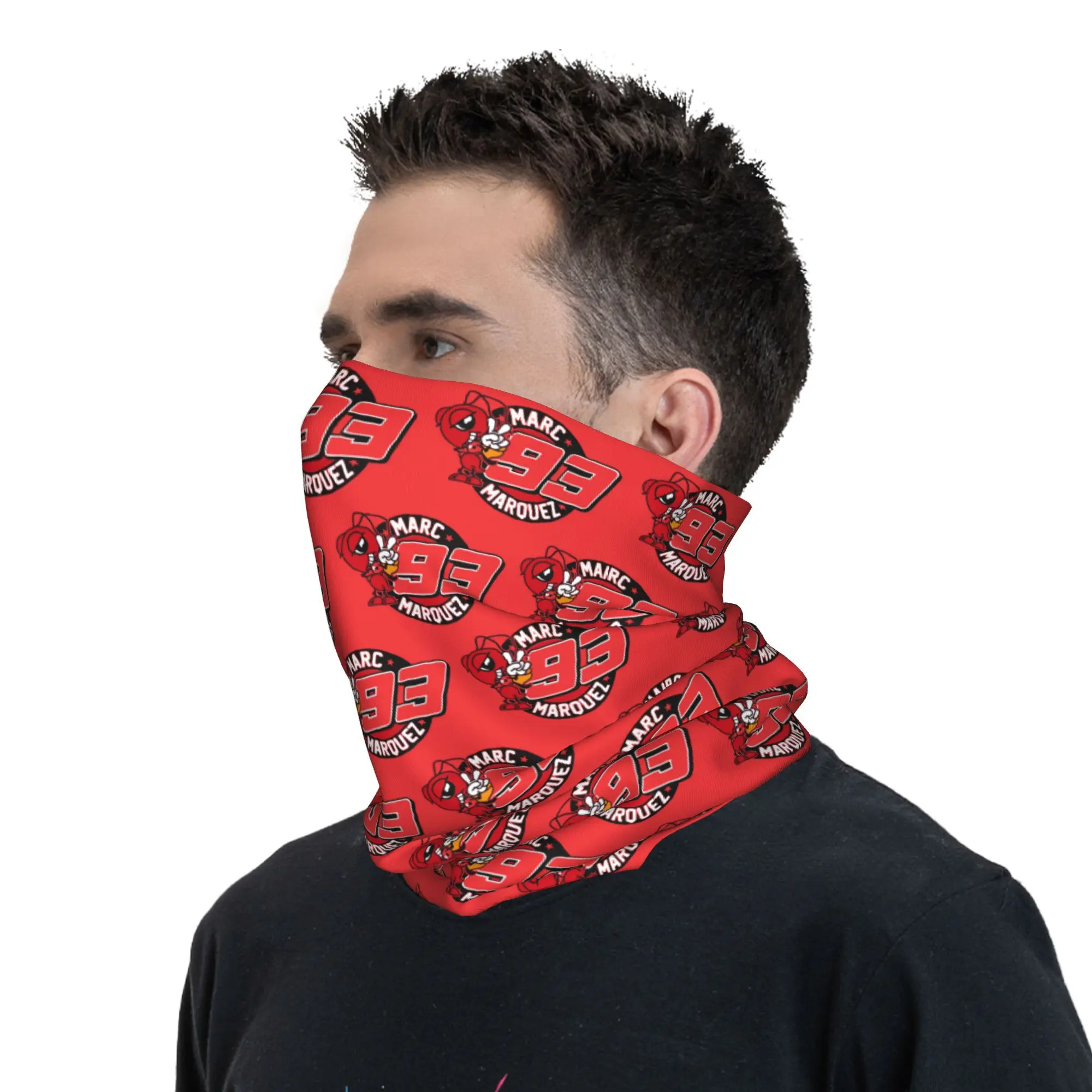 Motor-Marquezs Marxs Car Motorcycle Neck Gaiter Men Women UV Face Shield Winter Bandana Scarf for Cycling