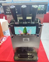 Machine à crème glacée molle avec 3 distributeurs 220V, fabrication de crème glacée molle au yaourt pour magasin de collations et de desserts 6