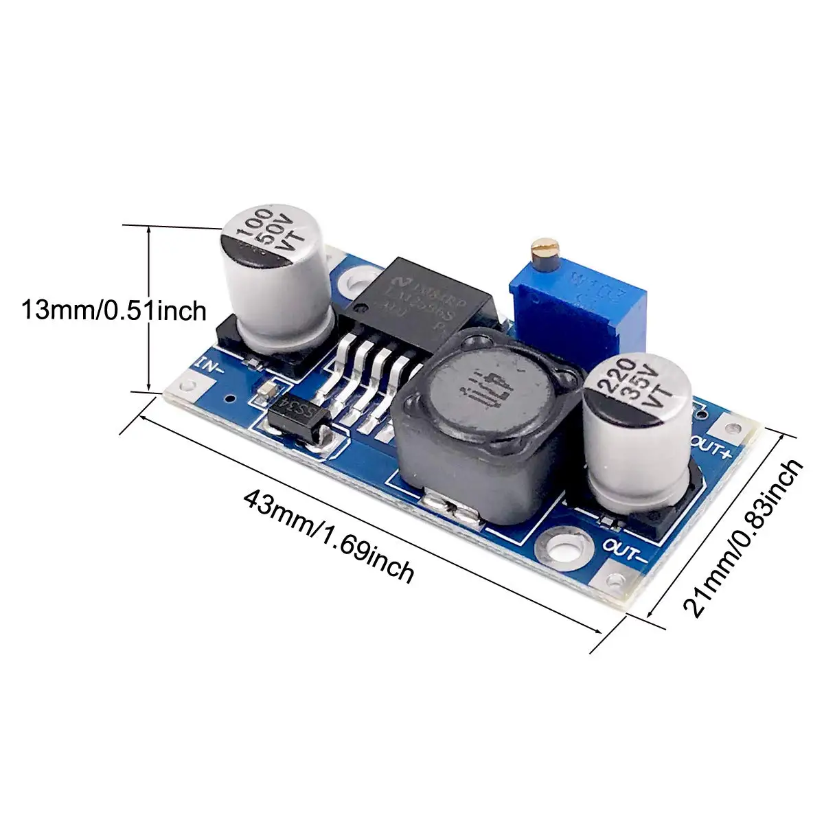 Voltage Regulator LM2596 DC to DC High Efficiency Voltage Regulator 3.2-35V to 1.25-30V Buck Converter DIY Power Supply Step-Down Module