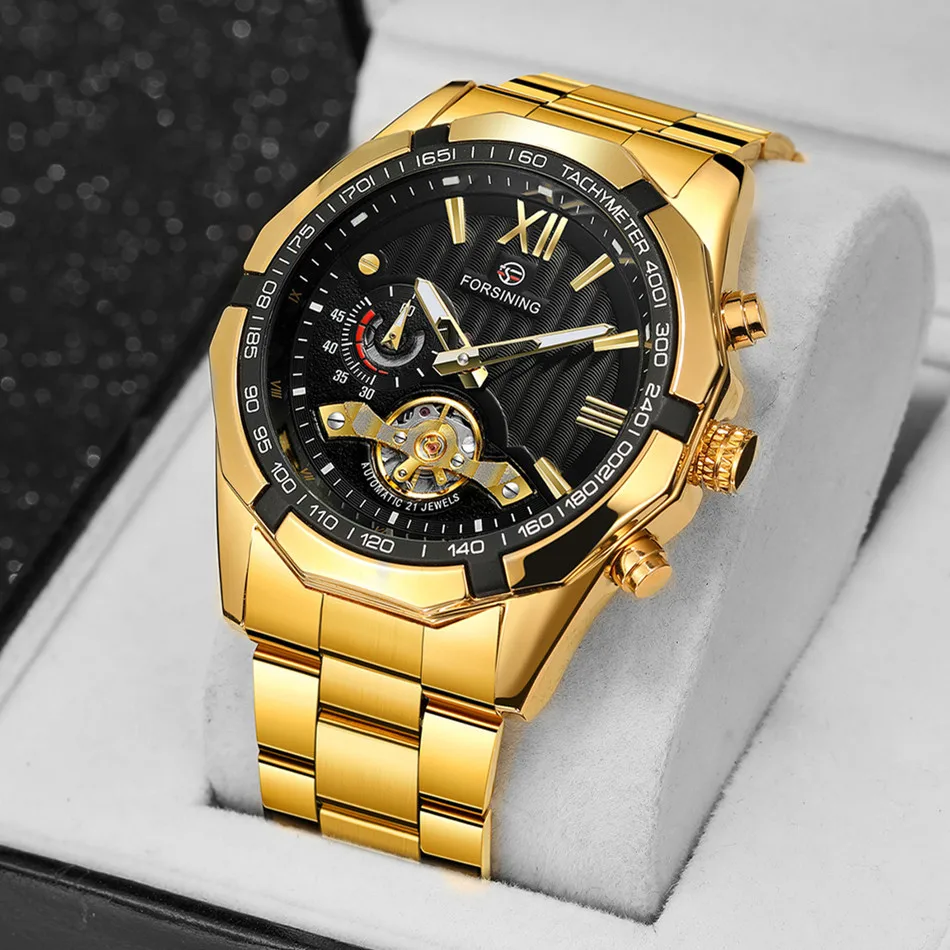 Forsining 373A Watches The New Listing Arrivial Tachymeter Tourbillion Luminous Automatic Mechanical For Men best Gift