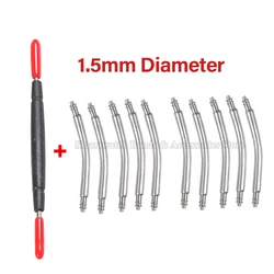 Premium Stainless Steel Curved Spring Bar Set - 10pcs Watchband Link Pins (Multiple Sizes) - 22mm (10pcs - 1.5mm)