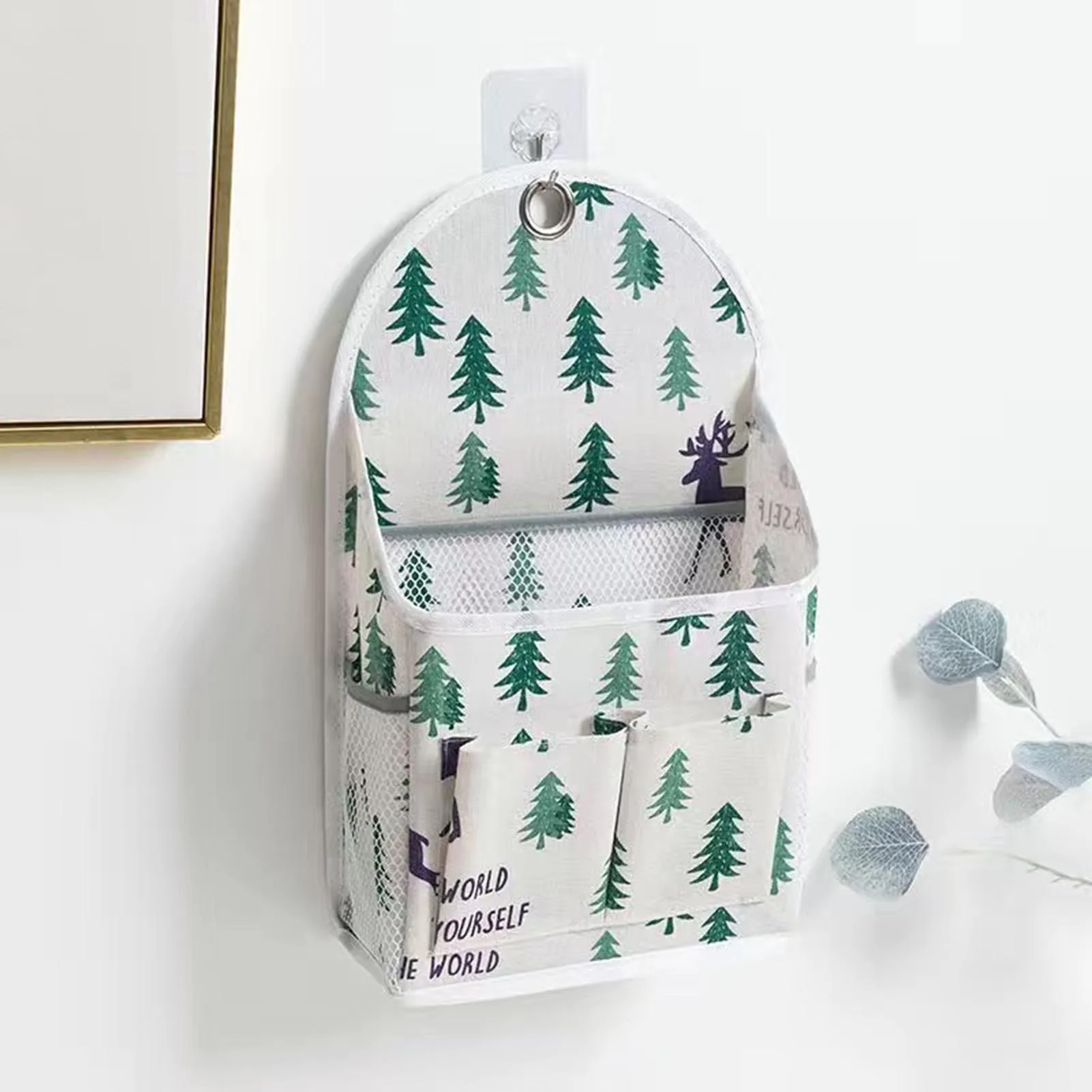 Wall Mounted Clothes Storage Bag Bathroom Dirty Clothes Basket Door Fabric Hanging Pocket Underwear Socks Laundry Clothes Bag 5