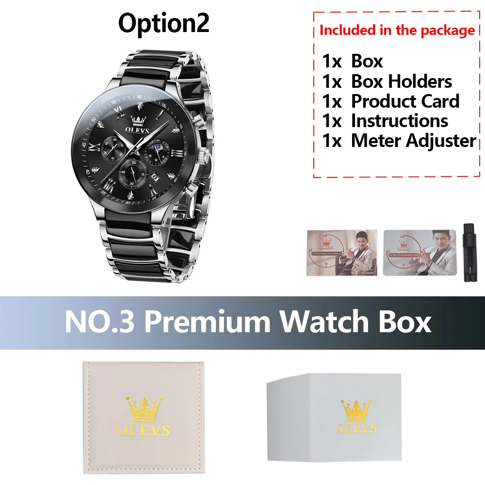 ساعات OLEVS الفاخرة للرجال من الفولاذ المقاوم للصد...