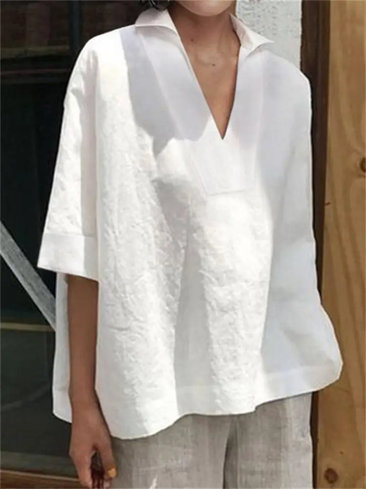 Chemise Henley boutonnée à manches courtes et col en V pour femme, chemisiers d'été décontractés et tendance avec poche, violet, M