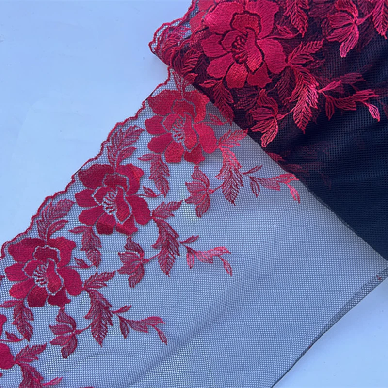 

15 ярдов вышитая Тюлевая кружевная отделка, Цветочная вышивка, кружевная ткань, «сделай сам», нижнее белье, Швейные аксессуары, для шитья платья, ремесла