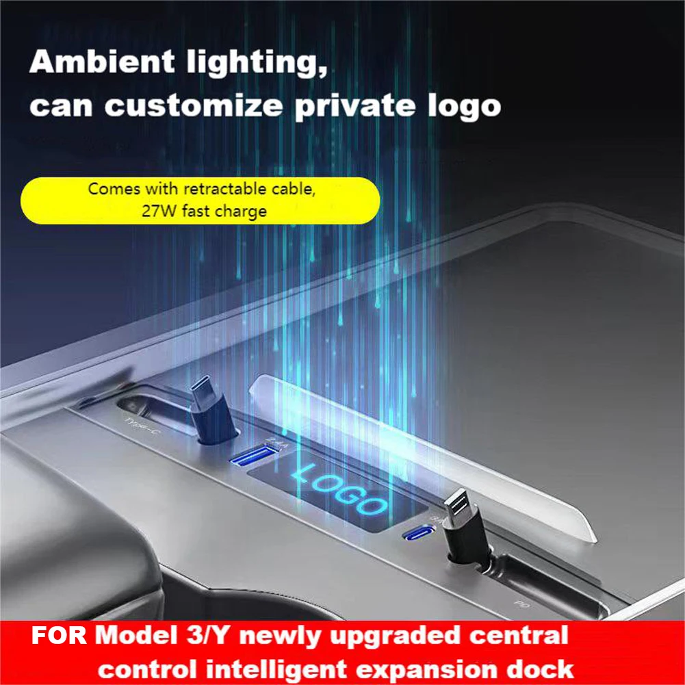 Docking Station 4 Porte Power Splitter Extension Plug And Play Usb Extender Hub 80Cm Cavo Dati Espandibile Per Tesla Model 3/Y
