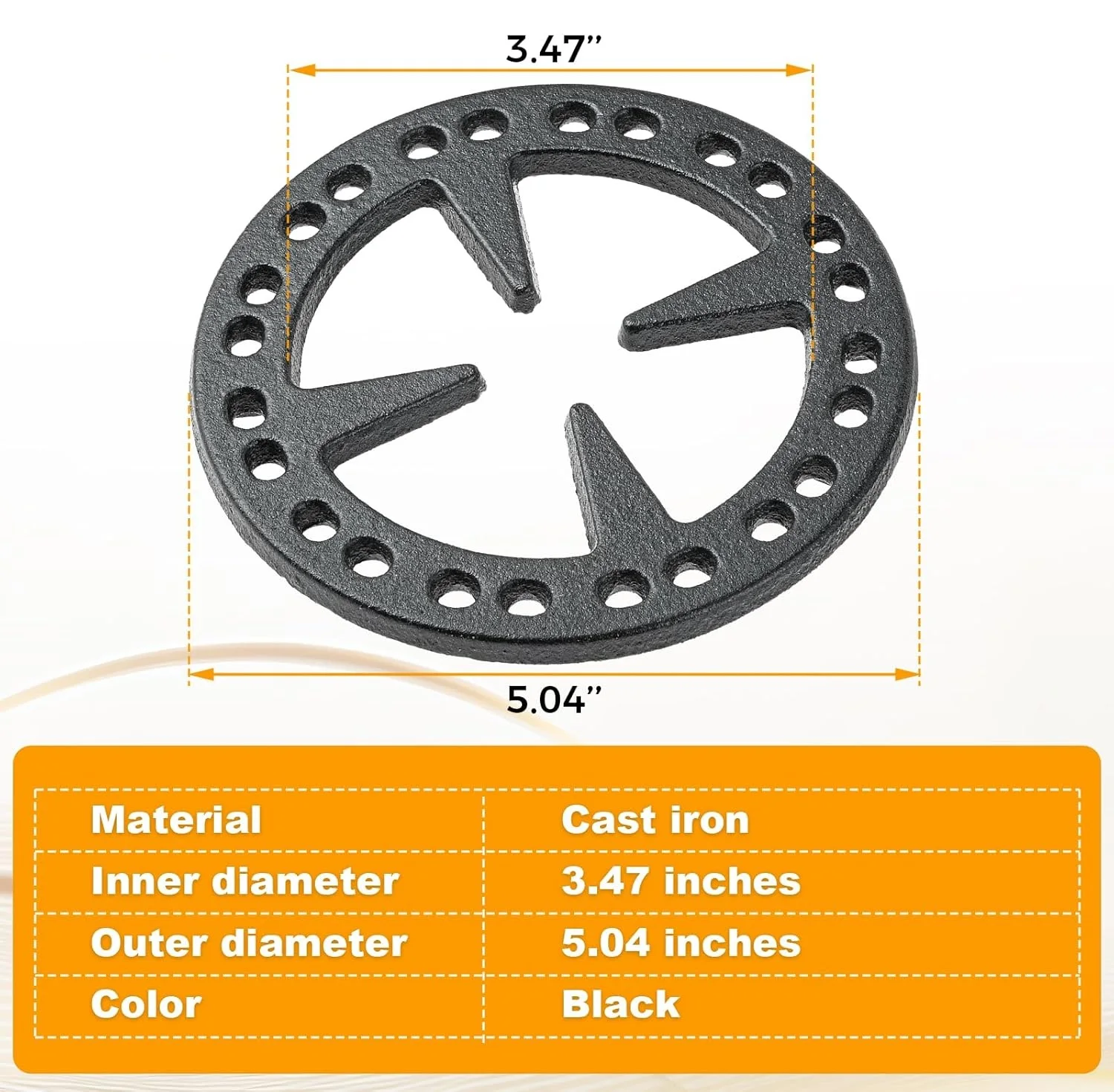 1pc Cast Iron Gas Stove Cooker Ring Reducer for Gas Stovetop Espresso Maker Coffee Moka Pot Outer Diameter 5.04"