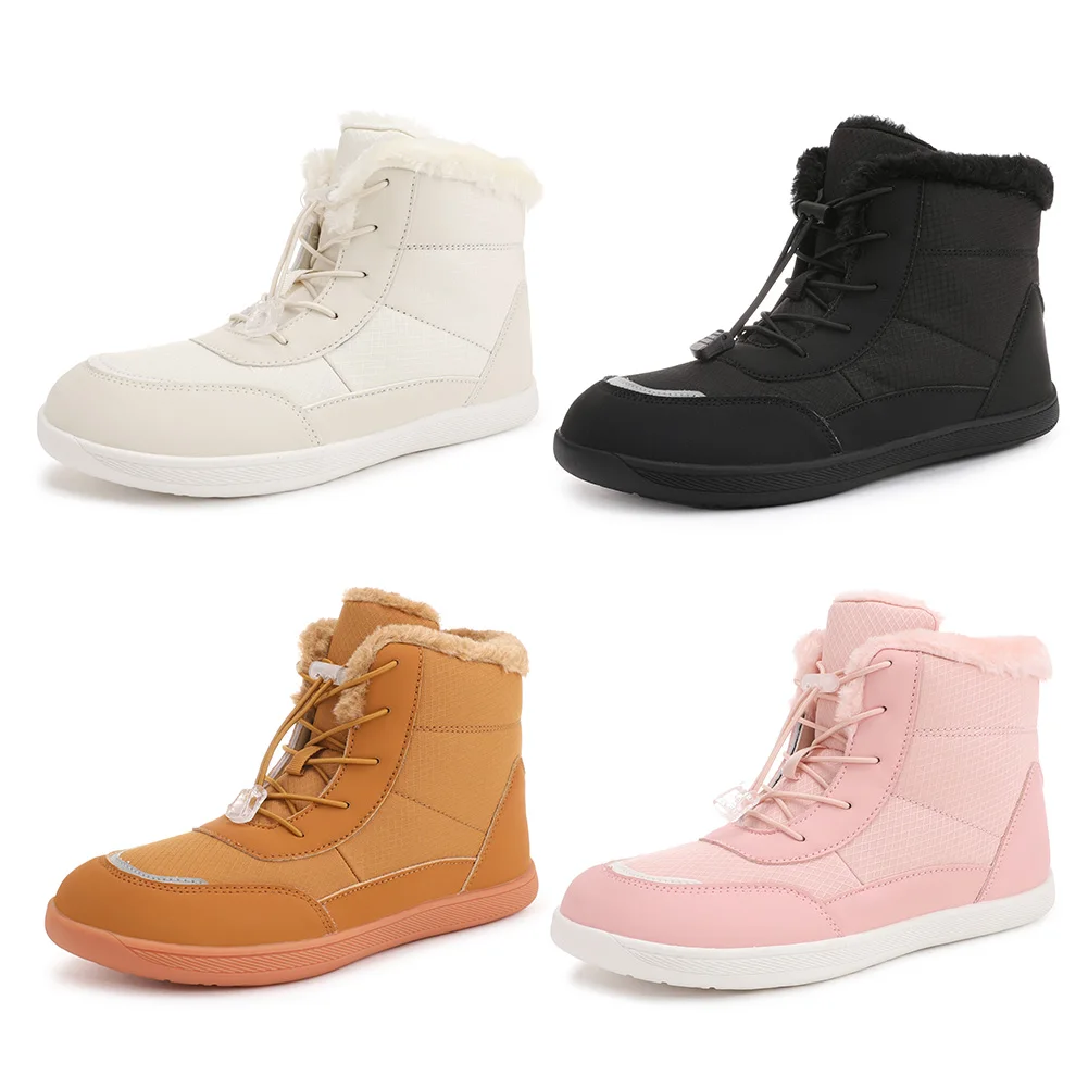 Women's Winter Snow Boots Fur Lined Barefoot Boots Anti-Slip Ankle Booties Walking for Outdoor Hiking