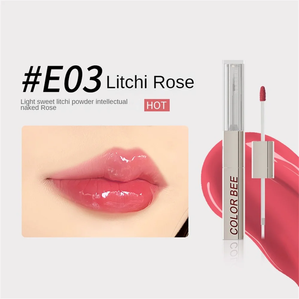 Double Lip Glaze Double-headed Transparent High Color Rendering Easy To Color No Fading Matte Mirror