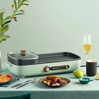 1600W Electric Stove, 220V Hot Pot Electric Cooker With Grill,Multi-Function Electric Roaster Pan,Non-Stick Cooking Surface 2