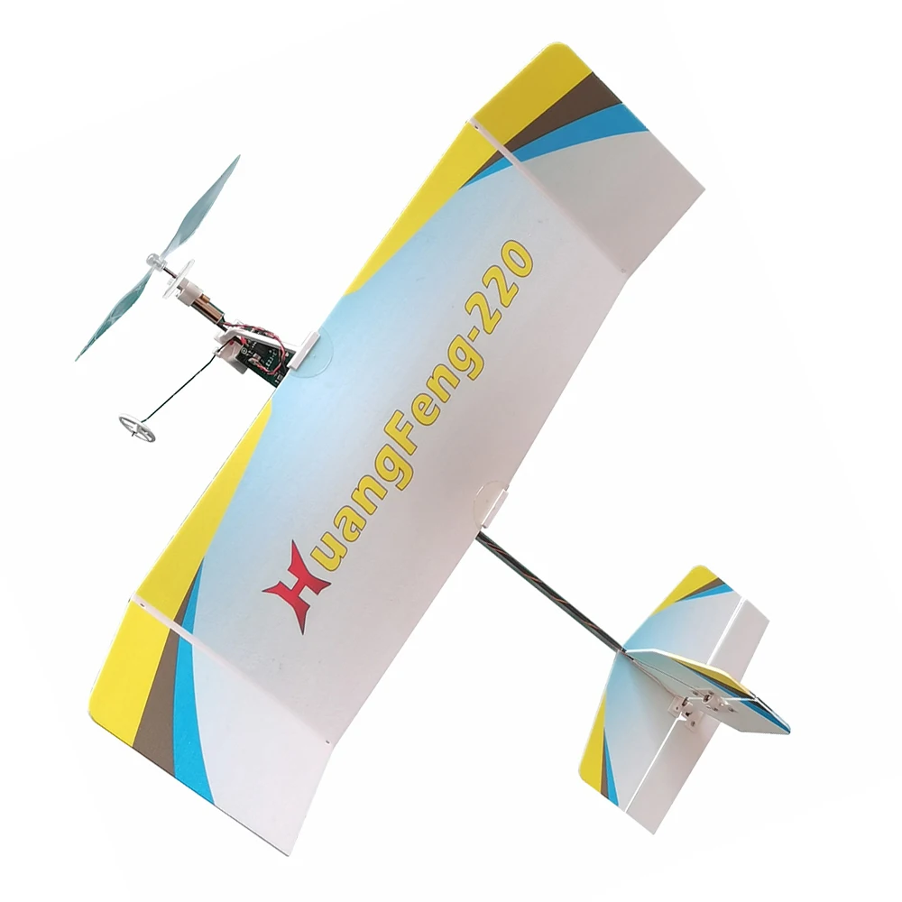 HuangFeng-220 Wasp Popular Science Version Remote Control Ultra-low Speed Glider Indoor Aircraft Model KIT/KIT+Motor 2