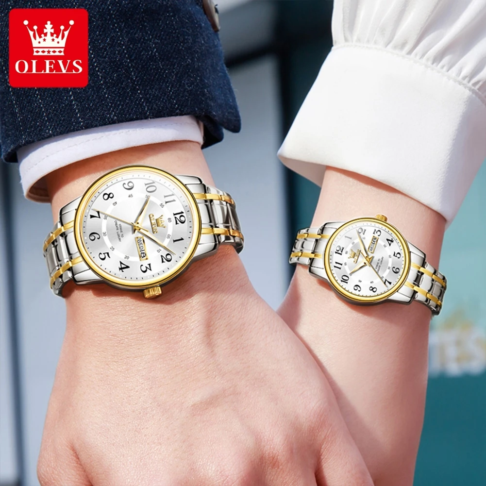 OLEVS 2891 Couple Watches Digital Dial Stainless steel Wristwatch for Men Women digital watch,digital wristwatch,fashion couple watches
