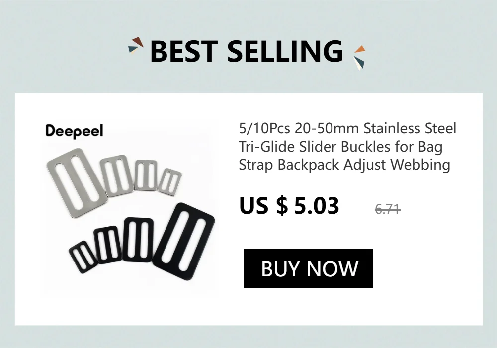5Pcs 20-38mm Metal Ring Buckle Tri-Glide Slider Clasp Webbing Bag Strap Adjust Hooks Dog Leash Loops DIY Hardware Accessories