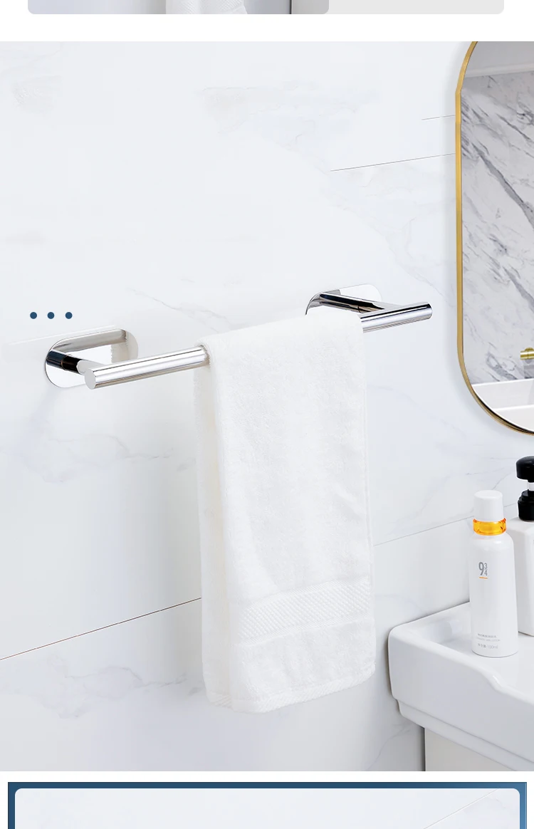 Description Picture 6 of itemBathroom Accessories Sets No Drilling Toilet Tissue Roll Paper Holder Towel Rack Bar Rail Ring Robe Clothes Hook Hardware