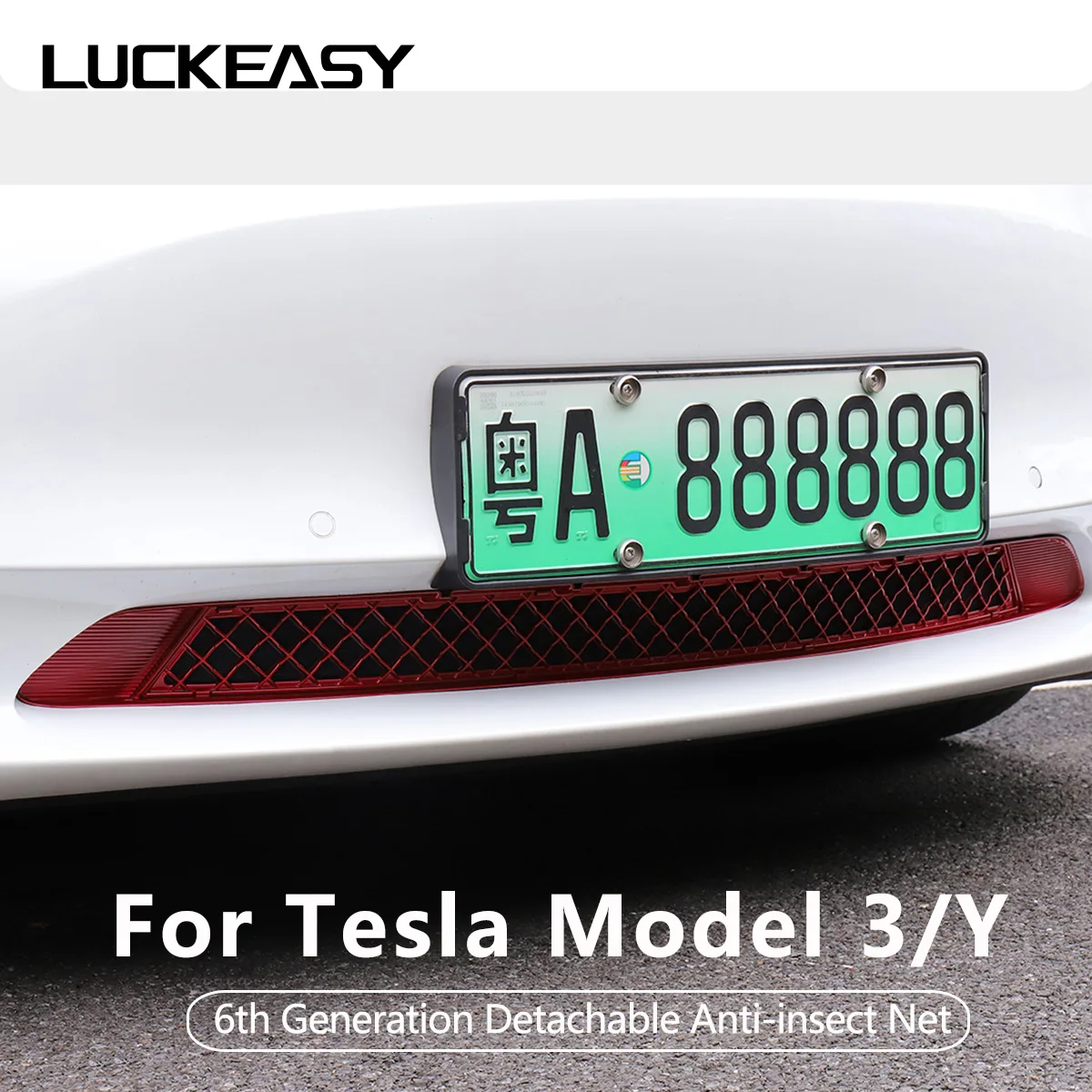 

Аксессуары для экстерьера автомобиля LUCKEASY для Tesla Model 3 Y 2023, передний нижний бампер, сетка от насекомых, пылезащитная внутренняя панель вентиляционного отверстия