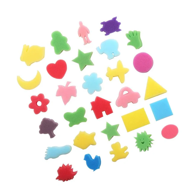 Sponge Painting Sponges Kids Paint Shapes Diy Craft Tools Kid Art Stamp Drawing Children Shape Toddler Stamps Brush Toddlers 5