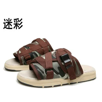 hot sale Fringe Men Canvas Slippers Male Summer shoes Slides Slip-resistant beach slippers Flip Flops sandals
