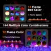 Modern 70" TV Fireplace Stand with 12-Color LED Lights & 12-Color Flame, High Gloss Floating Fireplace Entertainment Center 5