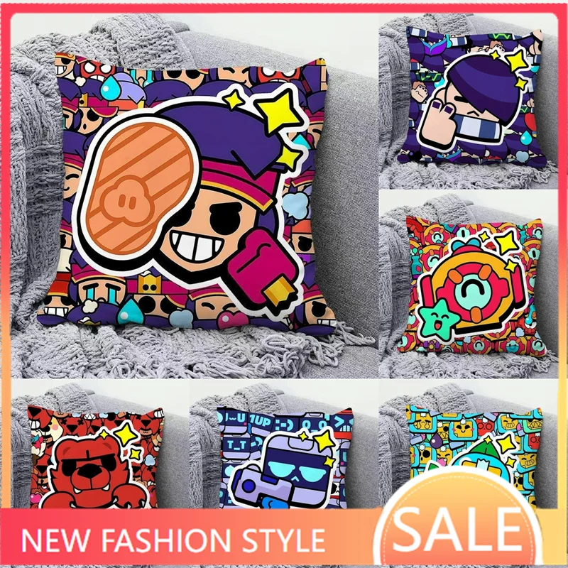 Anime Figures Printing Throw Pillow Case Square Pillow Kawaii Anime Soft Waist Sofa Cushion Throw Bedroom Pillows for Bedding