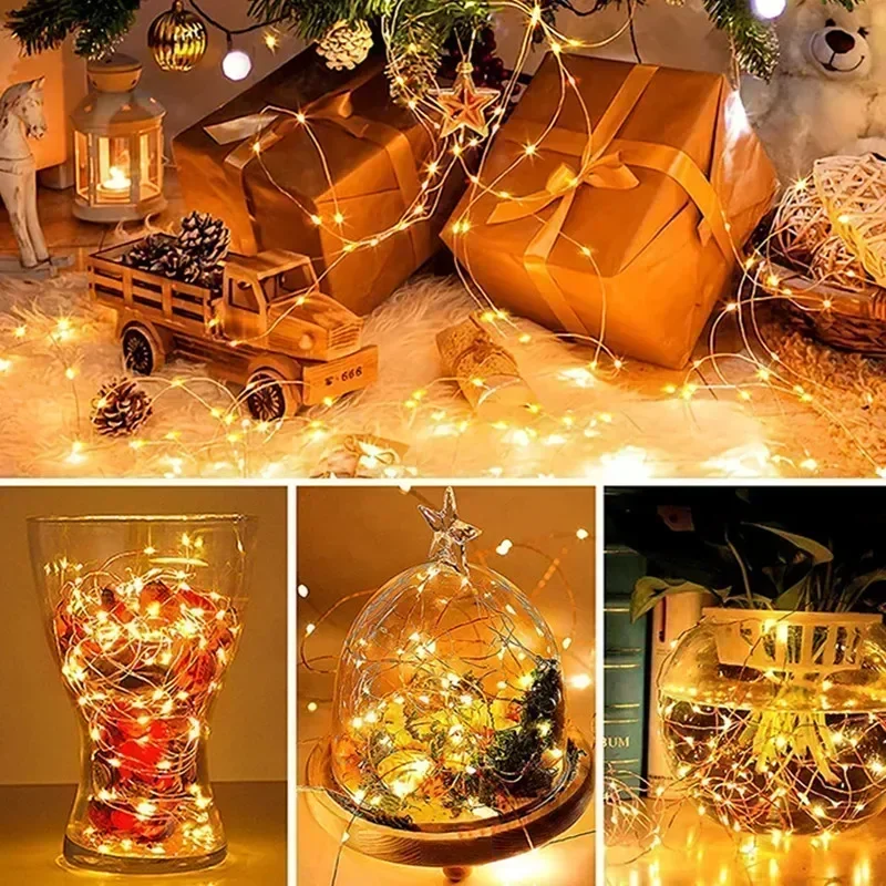 Decorative Lights LED String Lights LED Fairy Lights String Lights 2 Pack Solar Fairy Lights 300LED Solar String Lights Outdoor Waterproof 8 Modes Copper Wire Twinkle Light