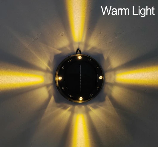 thumbnail image 1 of Lámpara solar de 6 LED con forma de disco, superbrillante, para exteriores, para jardín, luz solar subterránea, IP65, resistente al agua, para caminos, patios, decoración de césped, 1 of 5