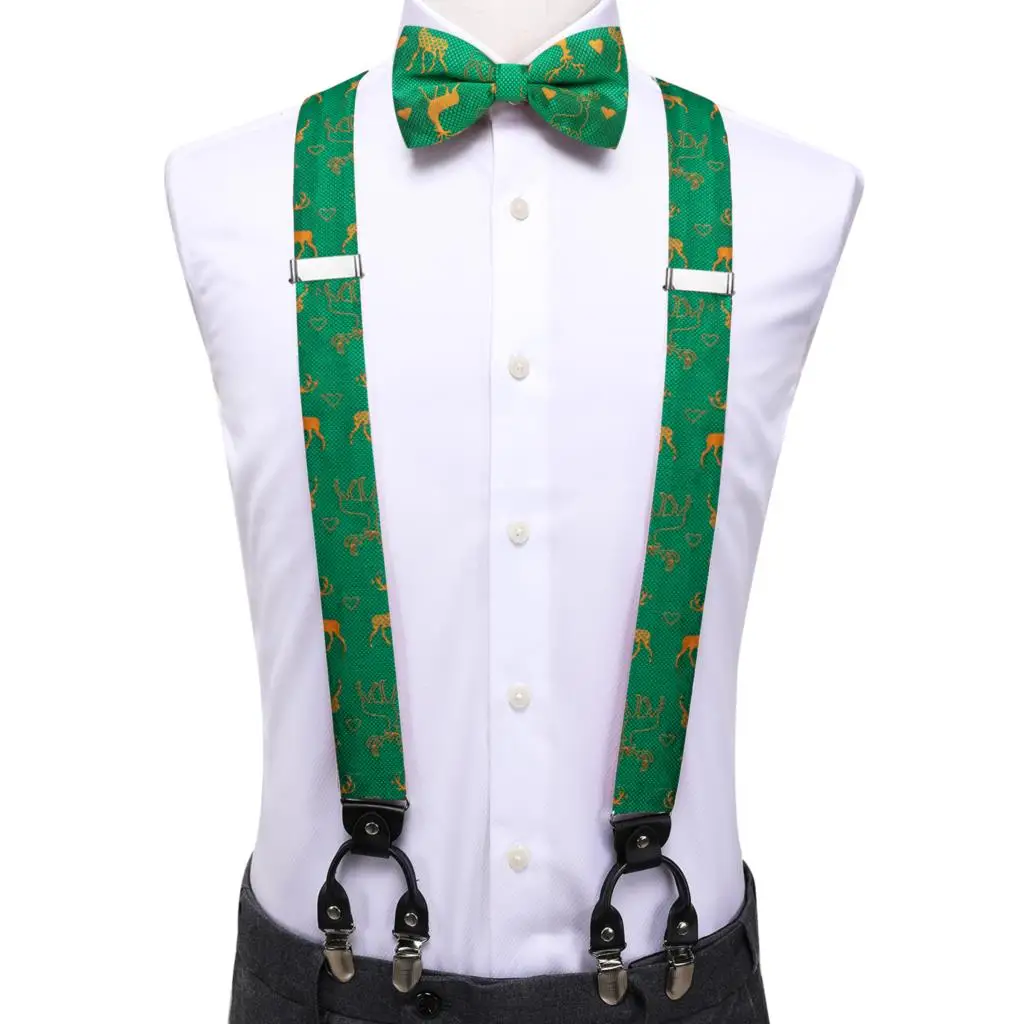 はしもとの総ビーズ他の2点セット Hi-Tie Vintage Silk Mens Suspender Fashion Sage Green