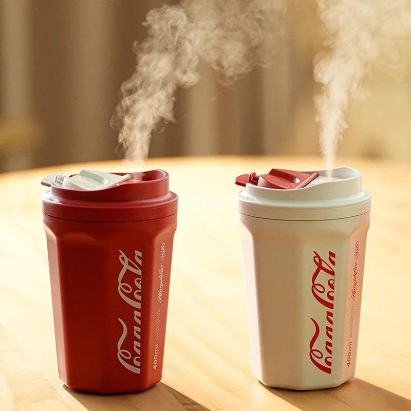 

400ml Humidifier Coke Cup USB Rechargable Fashion Portable Steam Humidifier Handheld Ultrasonic Mini Air Mist Maker Home Car New