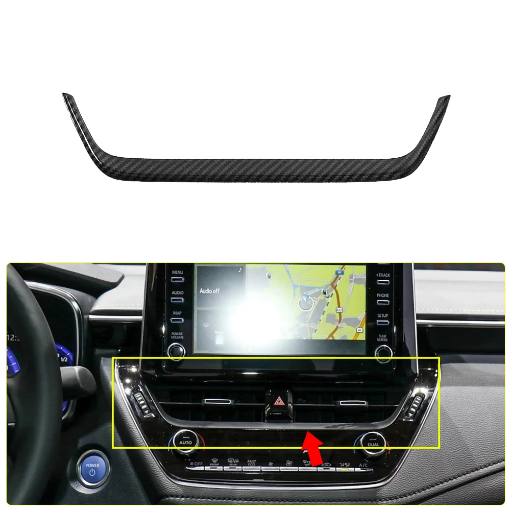 Auto Abs Koolstofvezel Navigatie Strip Cover Midden Uitlaat Deksel Trim Voor Toyota Corolla Hatchback 2019 2020