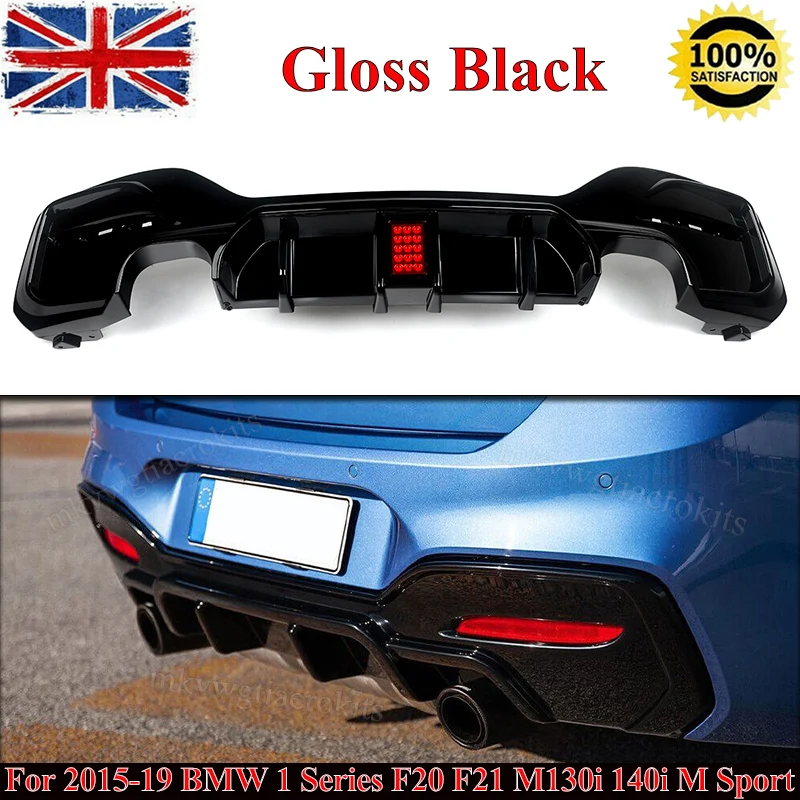 Magickit Diffusore Posteriore Color Carbonio Con Led Per Serie Bmw1 F20 F21 M135I M140I Lci 15-19