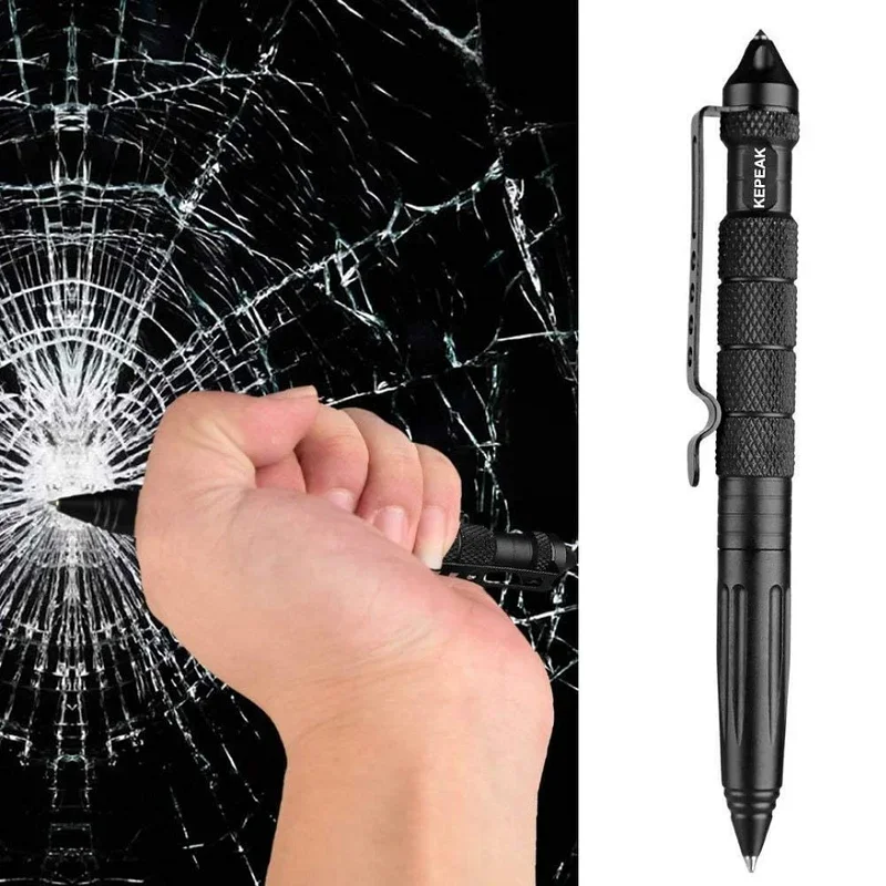 Defense Tactical Pen Metal Military Tactical Pen School Student Office Ballpoint Pens Emergency Glass Breaker Self EDC Supplies images - 6