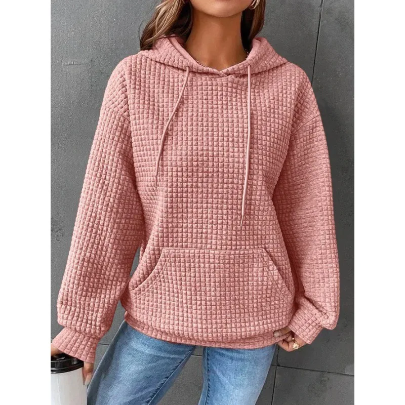 

Hoodies for Women's Autumn and Winter Elegant Minimalist Sporty Sweatshirts Loose Casual Solid Long Sleeve Drawstring Pocket Top