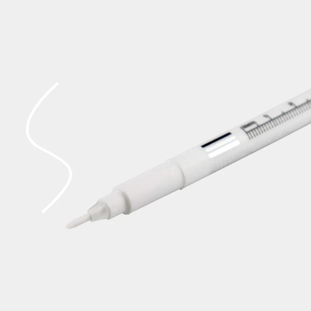 Eyebrow Tattoo Skin Marker Pen with Ruler Permanent Makeup White Medical Sterile Surgical Microblading Supplies 1pcs