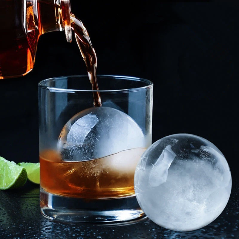 Round Ice Cube Molds Ice Ball Maker Makes Large Ice Balls for Whiskey &  Cocktails - Easy Release and BPA Free - yellow