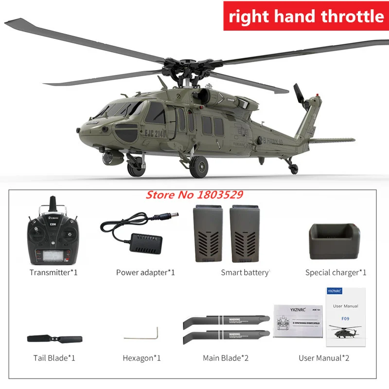 large remote control helicopter for adults Professional 6-Axis1:47 Scale UH60-Black Hawk Dual Brushless Motor RC Helicopter With LCD Screen 42CM Large Size CNC Rotor Head helicopter toy remote control RC Helicopters