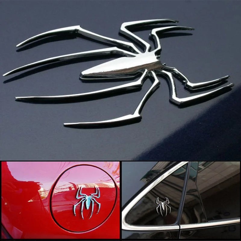 Car Stickers Metal 3D Spider Gold/Silver Styling Chrome Badge Emblem