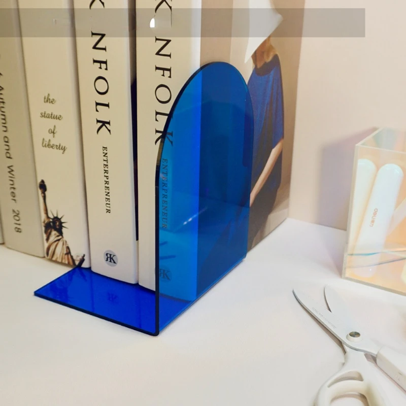 Book organizer Book holder Book stand Book terminal 1Pc Transparent Acrylic Bookends Stand Bookshelf Desktop Decorative Storage Rack Bookend Book Holder School Stationery
