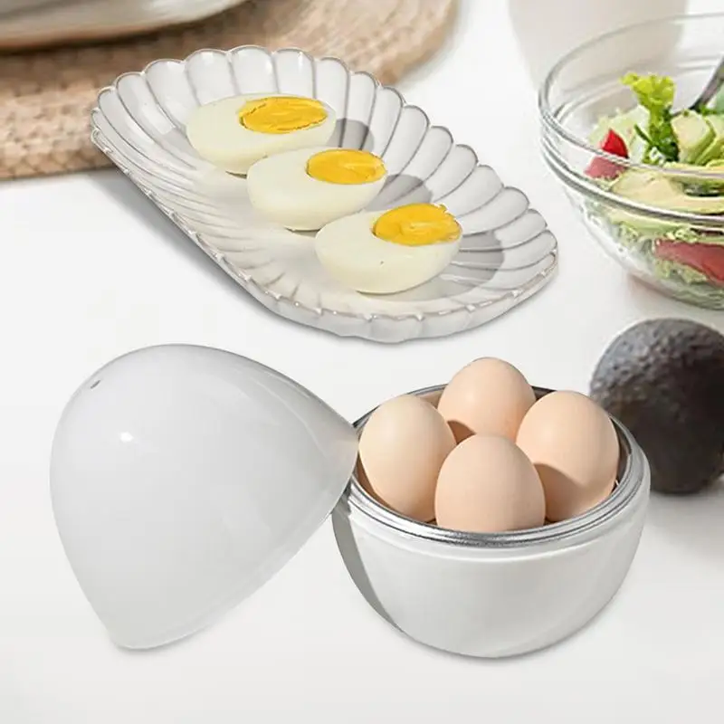 Microwave Egg Cooker 4 Cavities Egg Cooker For Microwave Egg Boiler For Hard Boiled Eggs Microwavable Egg Poacher Cooking