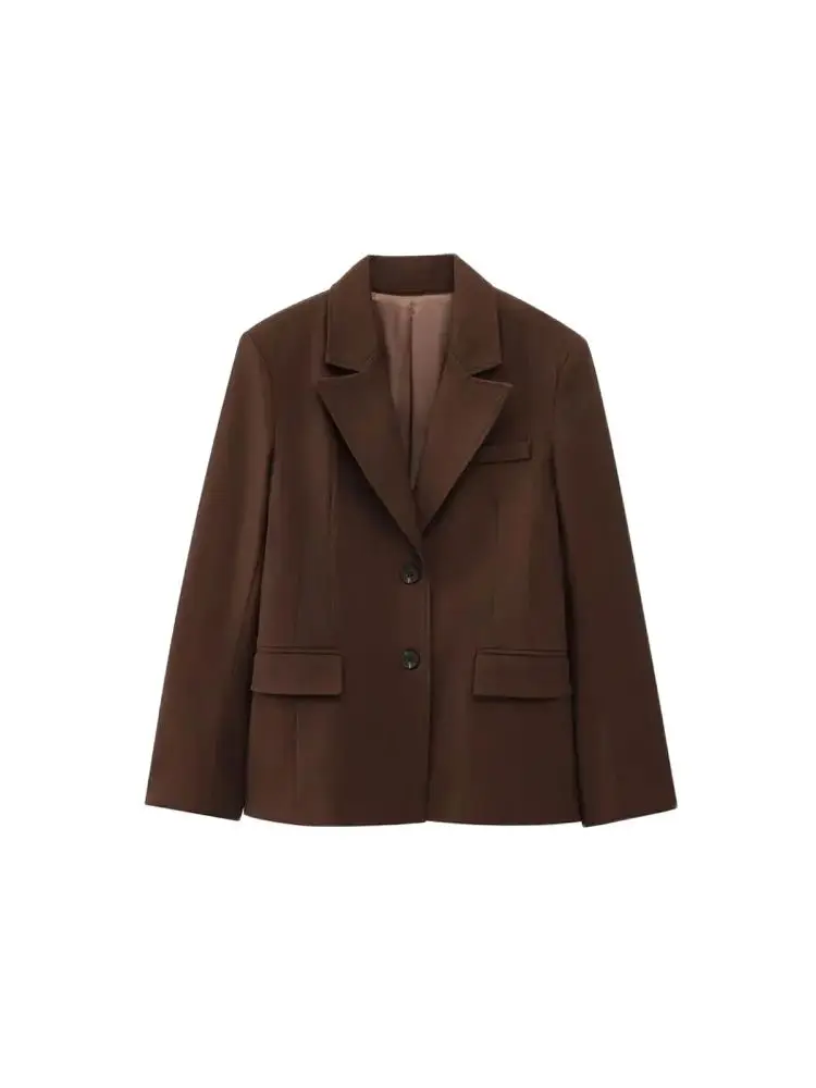 معطف نسائي أنيق من Peplum مع زر أمامي وأكمام طويلة...